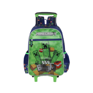 Mochila com Rodas Minecraft Creeper Boom Azul | Oficial