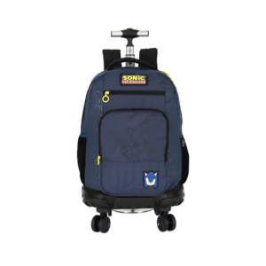 Mochila com Rodas Juvenil Sonic Azul Escolar 360° | Oficial